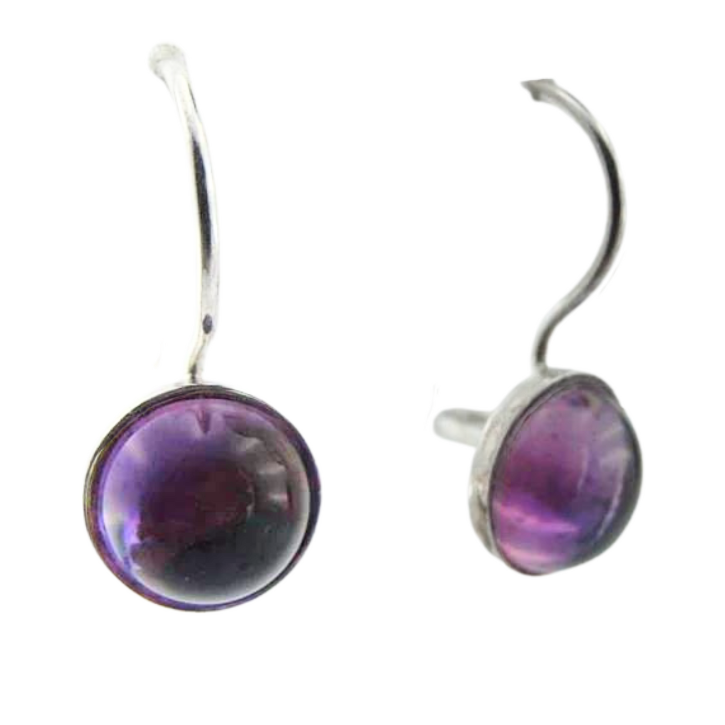 sterling silver Earrings with Natural Amethyst Gemstones