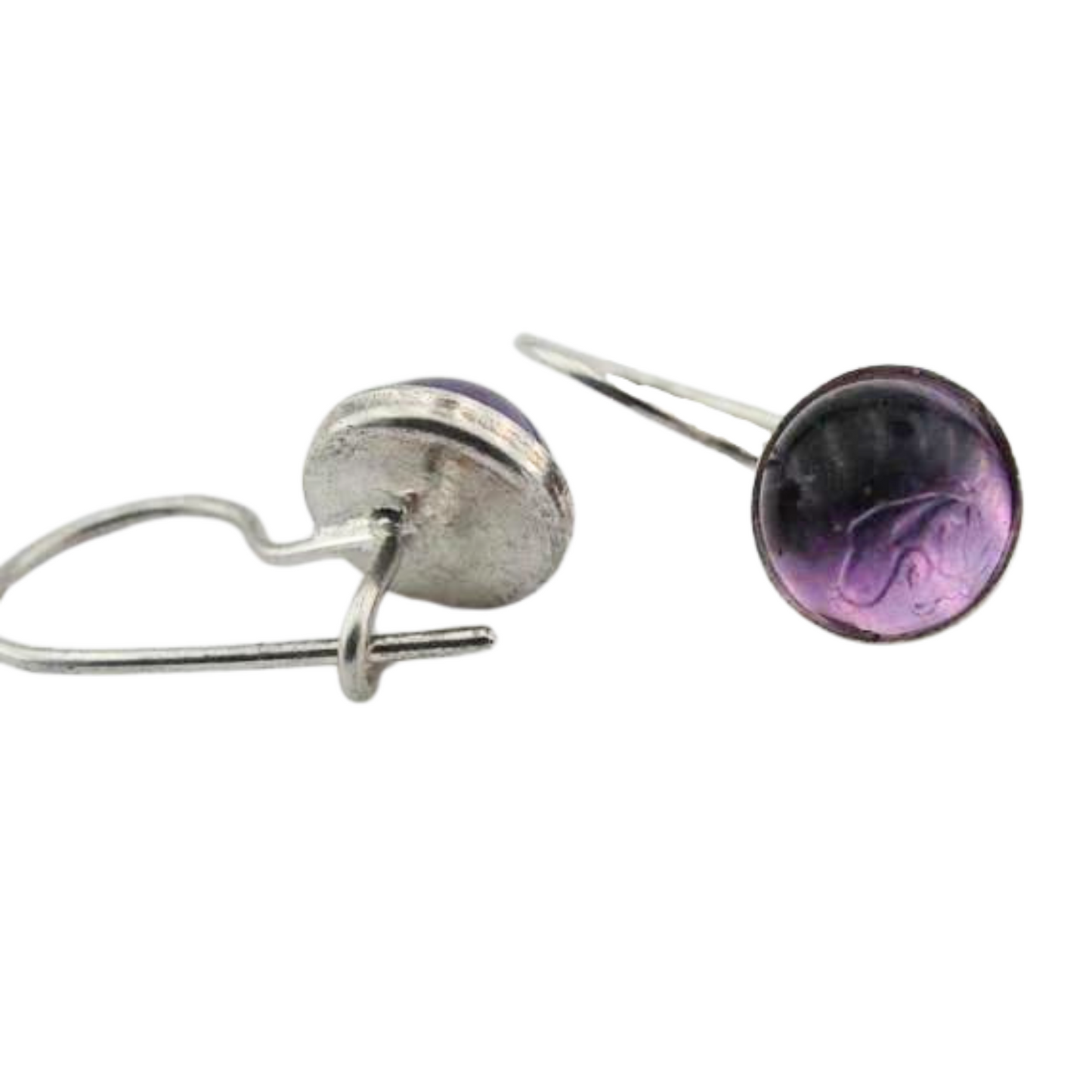 sterling silver Earrings with Natural Amethyst Gemstones