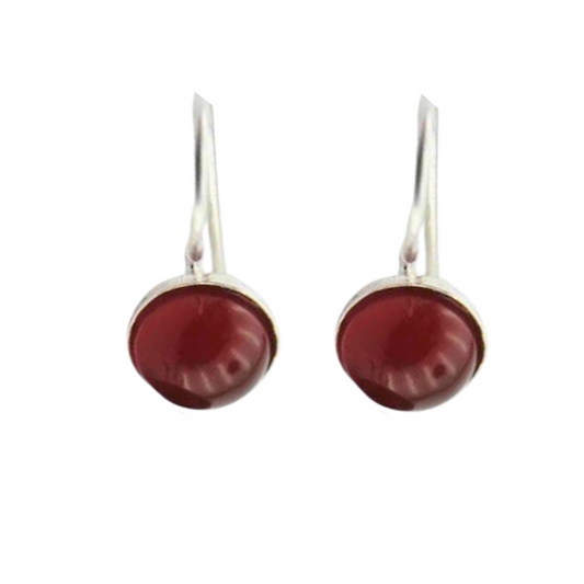 Sterling silver Earrings with Natural Garnet Gemstones