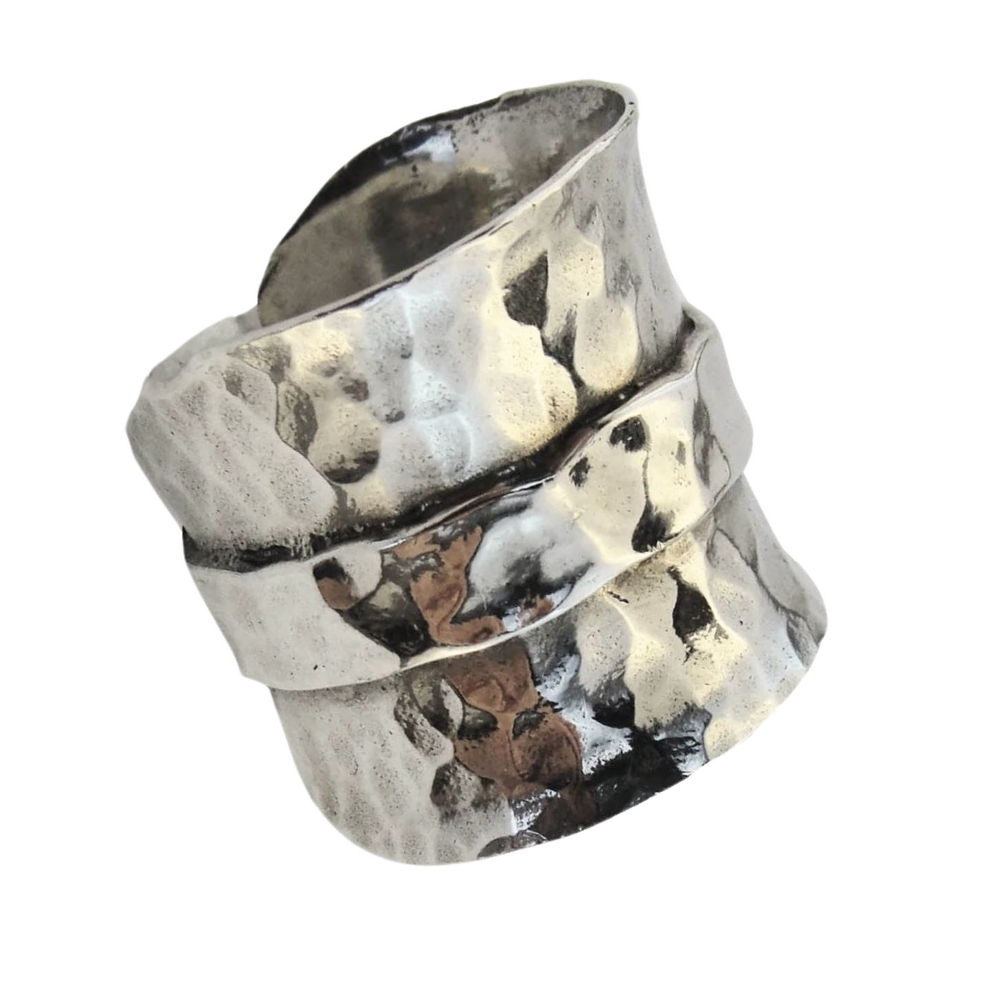 Wide solid sterling silver ring