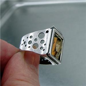 Hadar Designer Handmade 925 Sterling Silver Champagne Ring size