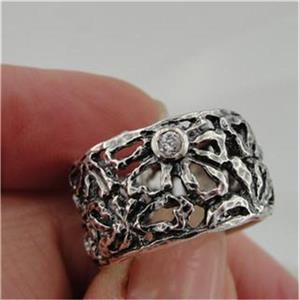 Handmade Filigree 925 Sterling Silver Zircon Ring (Y)