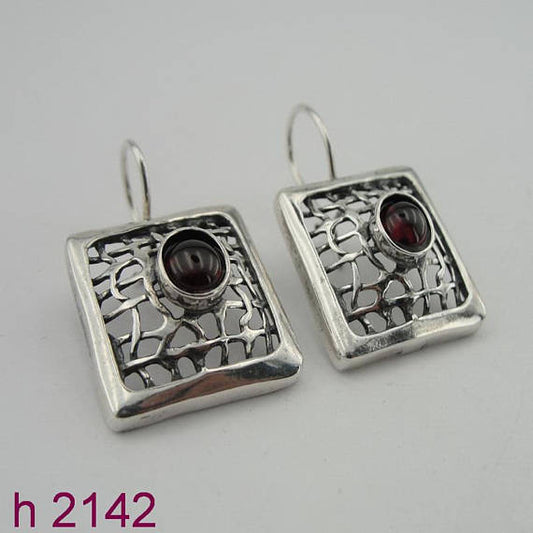 Hadar NEW Handcrafted Long 925 Sterling Silver Net Earrings (H 2142s)
