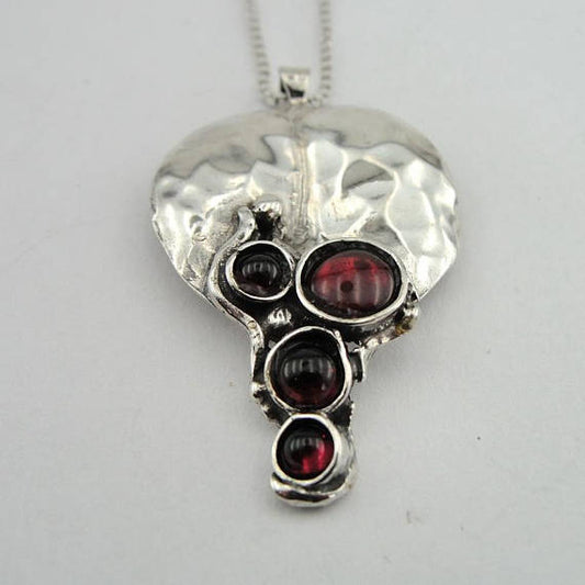 Silver and Garnet Pendant, (4663)