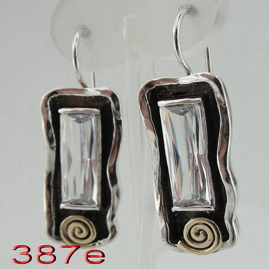 Earrings,cristal Handmade 9K yellow , 9k Gold Sterling Silver Gift,Vintage earring cristal stone earrings, Dangle Round Earrings (ms 387e