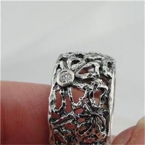 Handmade Filigree 925 Sterling Silver Zircon Ring (Y)