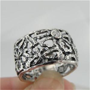 Handmade Filigree 925 Sterling Silver Zircon Ring (Y)