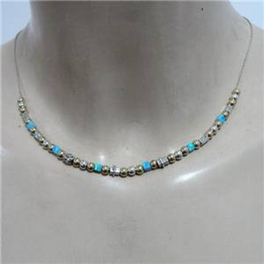 Hadar Jewelry Handmade 14K Gold Fil 925 Sterling Silver Opal Necklace (L)