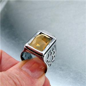 Hadar Designer Handmade 925 Sterling Silver Champagne Ring size