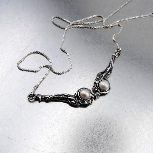 Hadar Jewelry Handmade 925 Sterling Silver Pearl Pendant Necklace