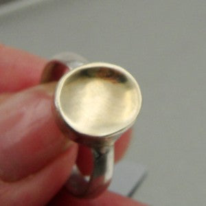 Hadar Designers Handmade Simple 9k Yellow Gold 925 Silver Ring (H)