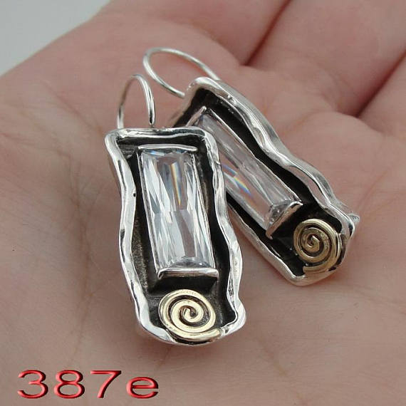 Earrings,cristal Handmade 9K yellow , 9k Gold Sterling Silver Gift,Vintage earring cristal stone earrings, Dangle Round Earrings (ms 387e