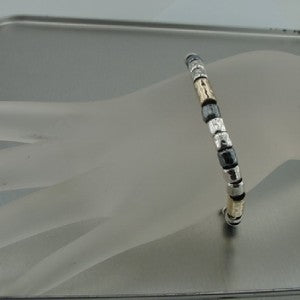Hadar Designers Handmade Modern 14k Gold Fil 925 Sterling Silver Bracelet Fine Israeli Jewelry