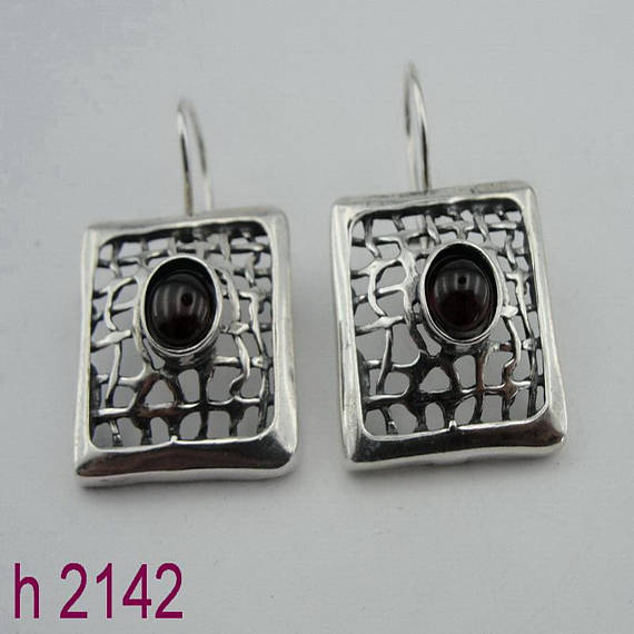 Hadar NEW Handcrafted Long 925 Sterling Silver Net Earrings (H 2142s)