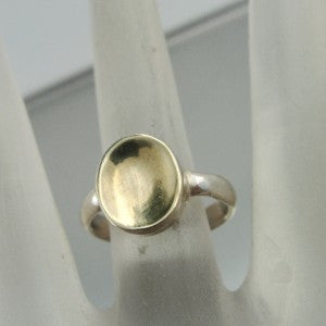 Hadar Designers Handmade Simple 9k Yellow Gold 925 Silver Ring (H)