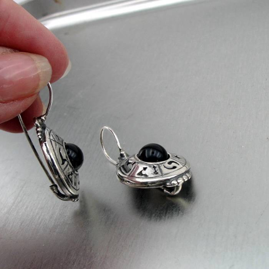 Sterling Silver Earrings With Onyx Stone Black Stone Israeli Jewelry