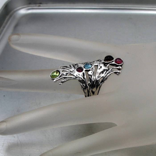 Hadar Designers Handmade Sterling Silver Tourmaline Ring size