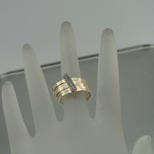 Hadar Designers Yellow 9k Gold 925 Silver Zircon Multi Ring Gift for Israeli Wife Gift for Her