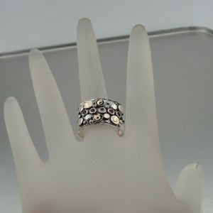 Hadar Jewelry Handmade 9k Gold 925 Silver Tourmaline Ring