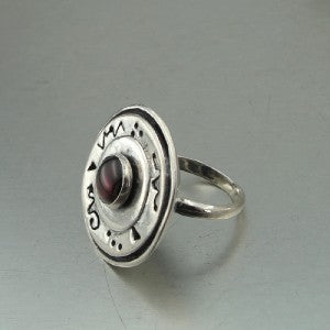 Hadar Designers Handmade Huge 925 Sterling Silver Red Zircon Pendant
