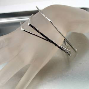 Hadar Designers Handmade 925 Sterling Silver 1-2-3 Square Bangle Bracelets