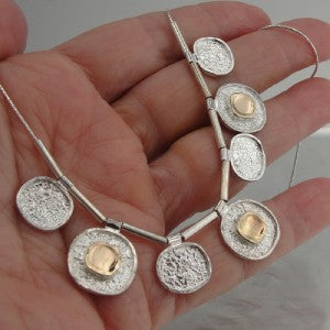 Hadar Jewelry Handmade 9k Yellow Gold Sterling Silver Necklace (I n834)