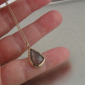 Hadar Jewelry Handmade 22k Yellow Gold 925 Silver Labradorite Pendant