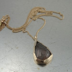Hadar Jewelry Handmade 22k Yellow Gold 925 Silver Labradorite Pendant