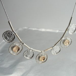 Hadar Jewelry Handmade 9k Yellow Gold Sterling Silver Necklace (I n834)