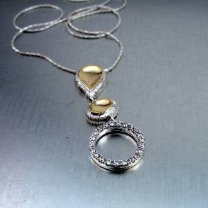 Hadar Jewelry 9k Gold Sterling 925 Silver White Zircon Pendant