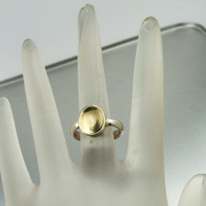 Hadar Designers Handmade Simple 9k Yellow Gold 925 Silver Ring (H)