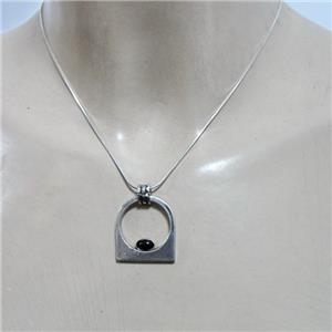 Hadar Designers Israel Handmade Art 925 Sterling Silver Red Garnet Pendant Red Stone Necklace