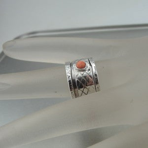 Hadar Designers Handmade Sterling Silver Coral Spinner (H)