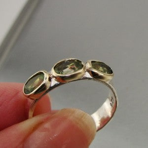 Hadar Designers 925 Sterling Silver 9k Gold Tourmaline Ring