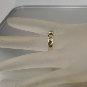 Hadar Designers 925 Sterling Silver 9k Gold Tourmaline Ring