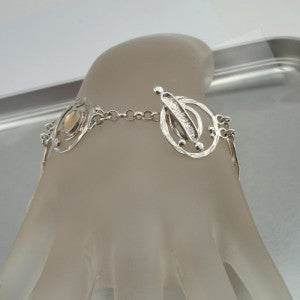 Hadar Designers Handmade 9k Yellow Gold 925 Silver Link Bracelet