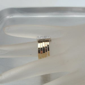 Hadar Designers Yellow 9k Gold 925 Silver Zircon Multi Ring Gift for Israeli Wife Gift for Her