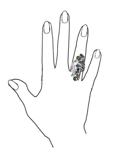 Hadar Designers Handmade Sterling Silver Tourmaline Ring size