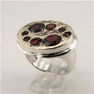 Hadar Designers Handmade 9k yellow Gold Silver Tourmaline Ring Gift for Her