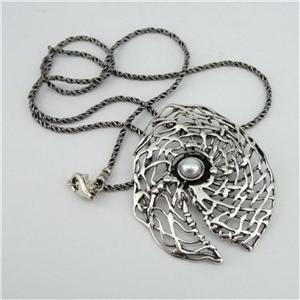Hadar Jewelry Large Sterling Silver Pendent Pearl