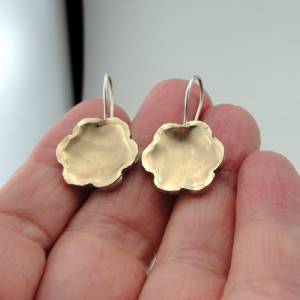 Hadar Jewelry Floral Handmade 9k Yellow Gold Sterling Silver Earrings