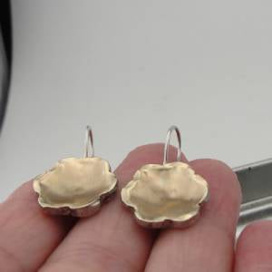 Hadar Jewelry Floral Handmade 9k Yellow Gold Sterling Silver Earrings