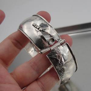 Wide Wrist 925 Sterling Silver Bracelet