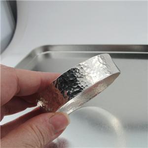 Hadar Designers Israel Handmade Artistic 925 Silver Hammered Bangle Bracelet (vY