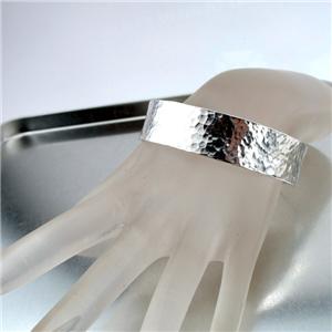 Hadar Designers Israel Handmade Artistic 925 Silver Hammered Bangle Bracelet (vY