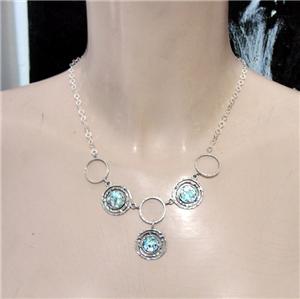 Hadar Designers Handmade 925 Sterling Silver Antique Roman Glass Necklace