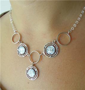 Hadar Designers Handmade 925 Sterling Silver Antique Roman Glass Necklace