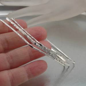 Hadar Designers Handmade 925 Sterling Silver 1-2-3 Square Bangle Bracelets