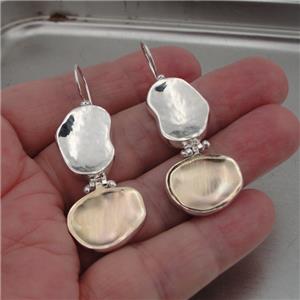 Hadar Jewelry Dangle Handmade 9k Yellow Gold Sterling Silver Earrings