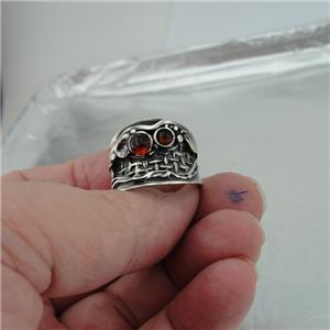 Hadar Designers Handmade 925 Sterling Silver Baltic Amber Ring Chunky Swivel Ring